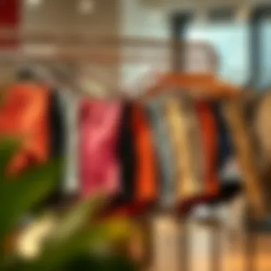 Stylishly Displayed Shorts Collection A stylish array of shorts displayed on various hangers