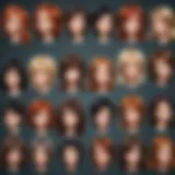 Different types of genuine hair wigs displayed elegantly