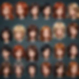 Different types of genuine hair wigs displayed elegantly