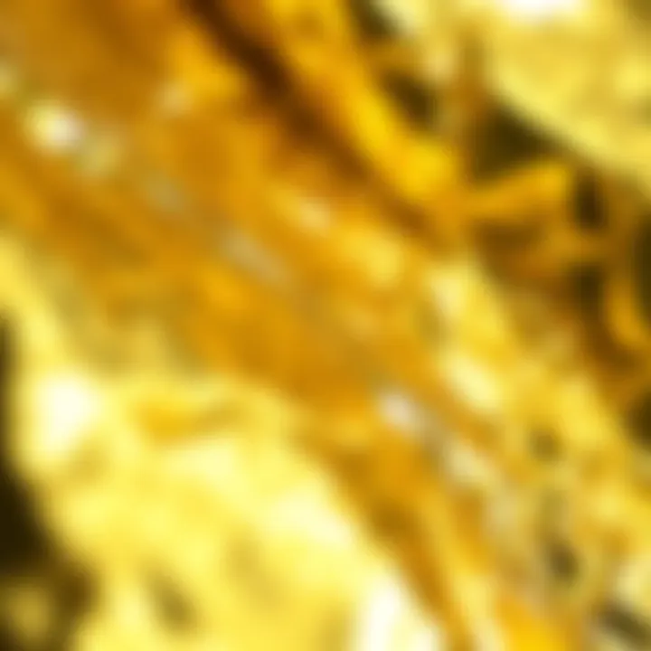 Intricate Details of Gold Foil Flakes Close-up of gold foil flakes reflecting light with intricate details