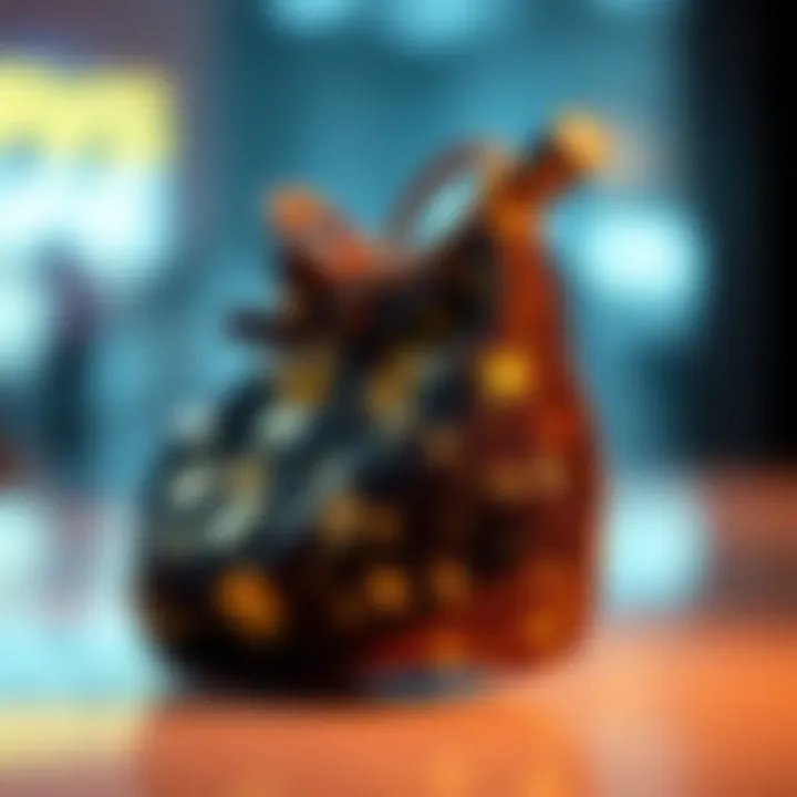 Fashion Accessory Enhanced with Gold Foil Flakes A stunning fashion accessory embellished with gold foil flakes