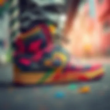 Vibrant Graffiti Shoe Designs Artistic representation of graffiti shoes with vibrant colors