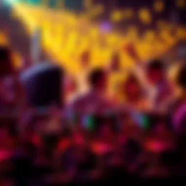 Celebration in Full Swing Group of disco ball cups at a lively party atmosphere