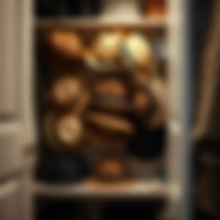 Efficient Hat Storage in Closets Organized closet with an efficient hat storage solution