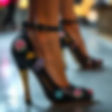 Stylish High Heels with Decorative Stickers Fashionable high heels adorned with stylish stickers