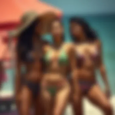 Cultural Influences on High Rise Swimsuits Artistic representation of high rise swimsuits across different cultures