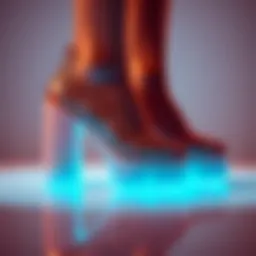 A beautifully crafted pair of hollow platform shoes showcasing intricate design.