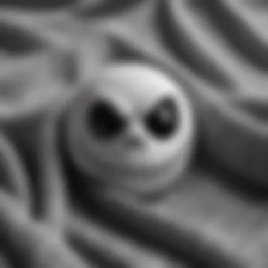 A close-up of the fabric texture of a Jack Skellington towel