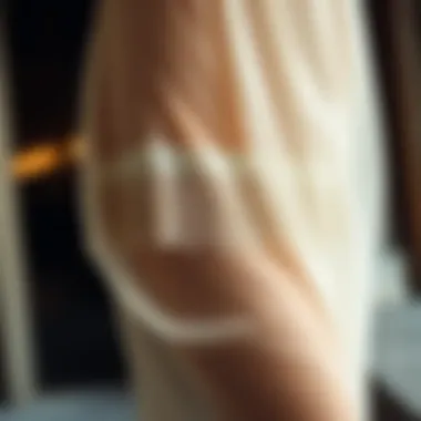 Stylish Layering with Lace Slip Stylish layering with a lace trim half slip under a sheer dress