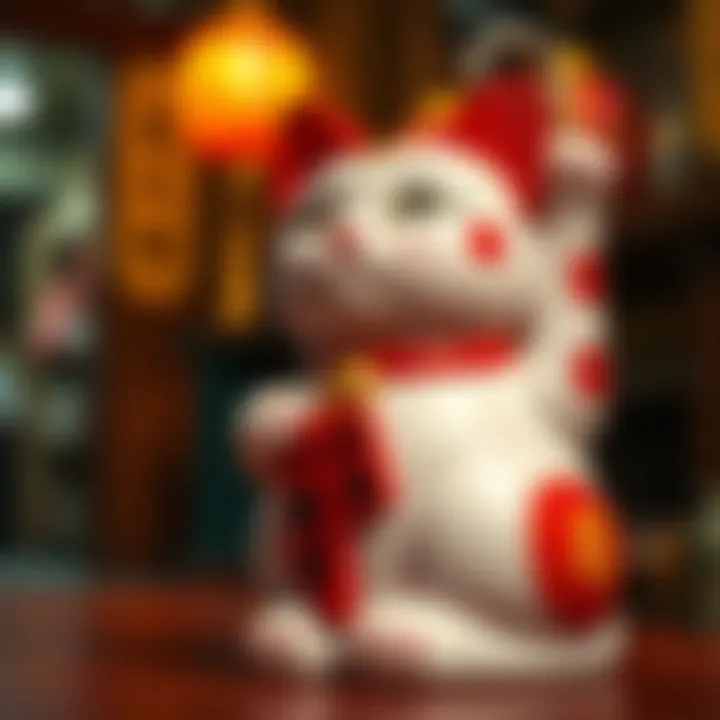 Cultural significance of the lucky cat illustrated through various artistic interpretations
