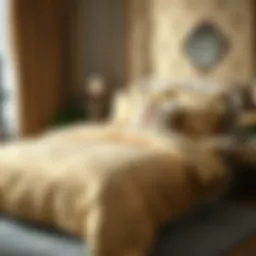 Luxurious jacquard bedding set displayed elegantly on a plush bed