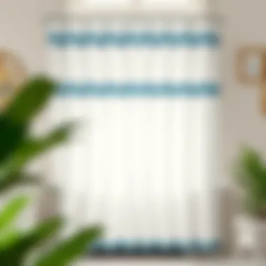 Maintenance tips for white shower curtains with blue trim