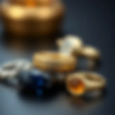 A variety of materials used in snake bite piercing rings displayed elegantly.