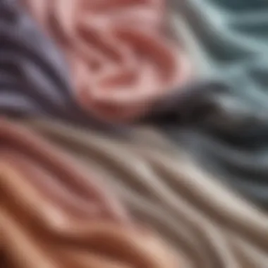 A close-up of luxurious fabric swatches used in maxi dresses