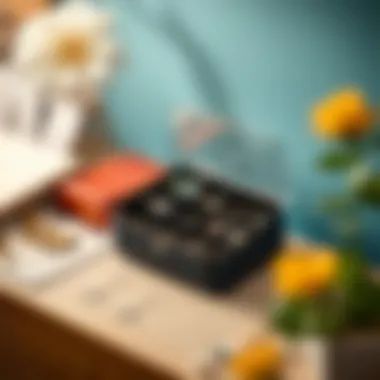 Compact Earring Storage Box Compact earring storage box with compartments for different earring types