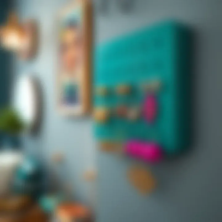 Colorful Wall-Mounted Earring Holder Colorful wall-mounted earring holder enhancing room decor