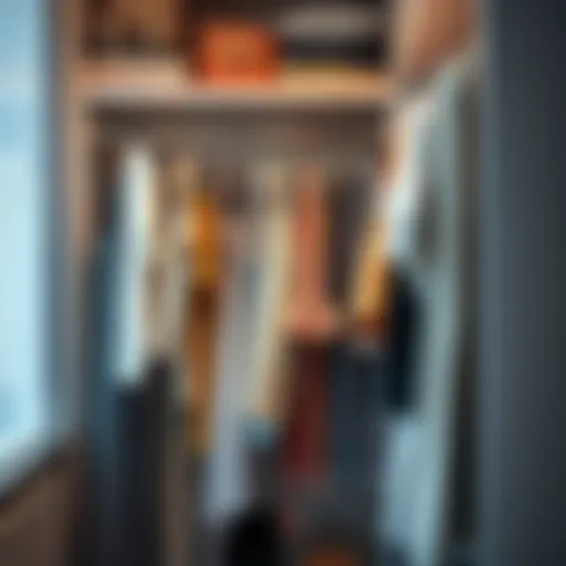 Organized Wardrobe Excellence A beautifully organized wardrobe showcasing various styles of clothes hanger organizers.