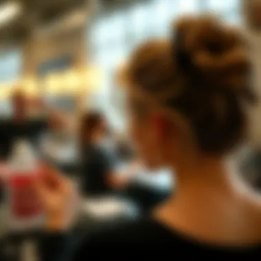 Application of Messy Bun Clip-in Extensions User applying messy bun clip-in extensions