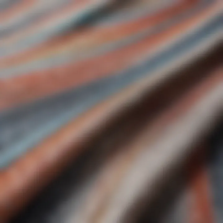 Close-up of fabric textures used in mid-length dresses