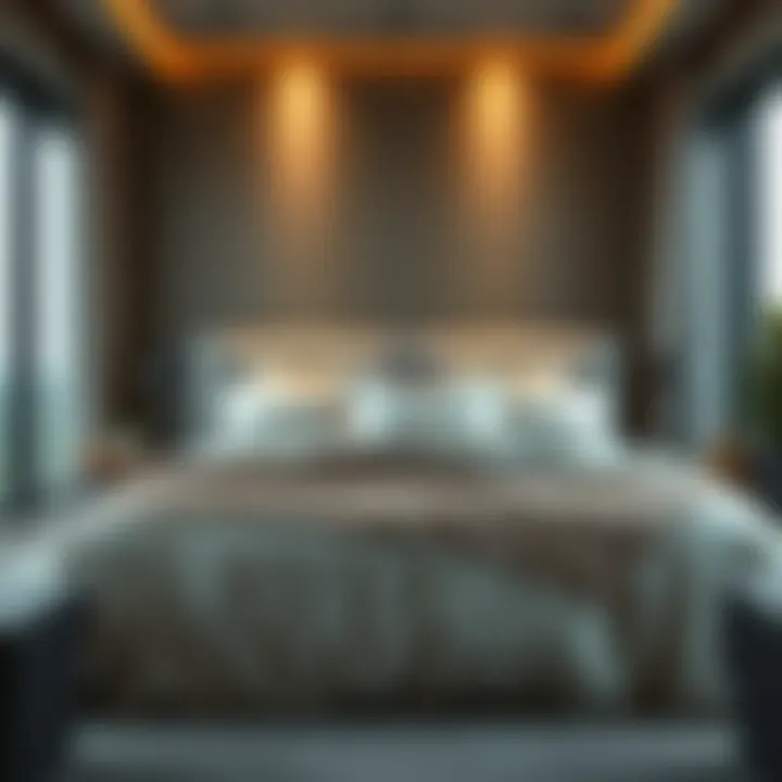 Stylish Integration of Jacquard Bedding in Modern Interiors Modern bedroom interior featuring luxurious jacquard bedding in a stylish setting