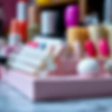 Material Quality in Nail Art Stands Close-up view of materials used in nail art stands, highlighting texture and quality.