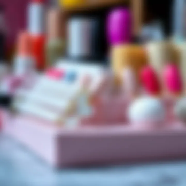 Material Quality in Nail Art Stands Close-up view of materials used in nail art stands, highlighting texture and quality.