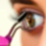 Sleek Design of Narrow Eyelash Curler Close-up view of a sleek narrow eyelash curler showcasing its unique design.