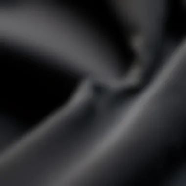 Detailed view of neoprene fabric showcasing its unique texture and flexibility