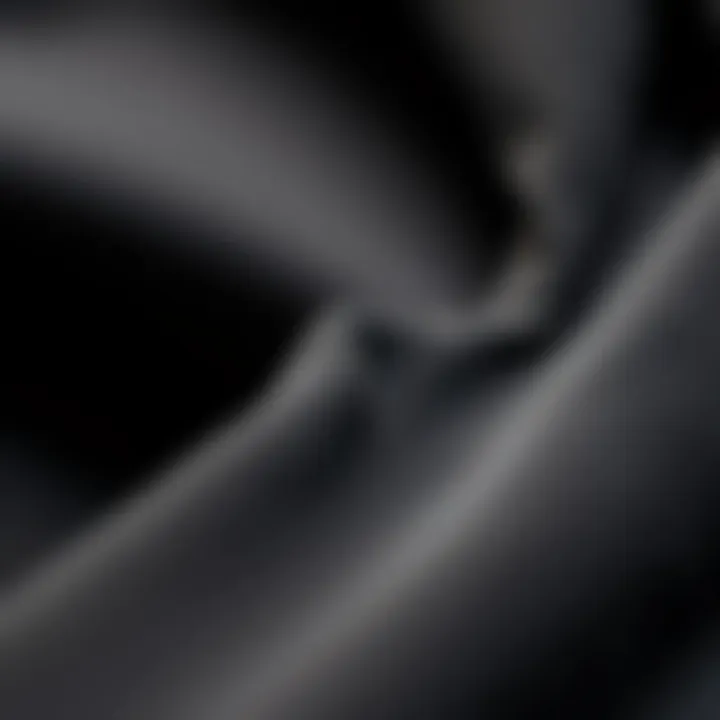 Detailed view of neoprene fabric showcasing its unique texture and flexibility