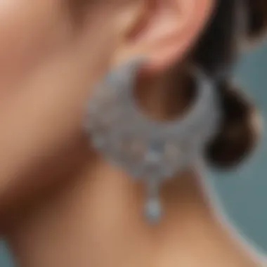 Close-up of intricate design details on nickel-free earrings