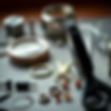 Essential Tips for Nose Ring Maintenance A neatly arranged display of nose ring maintenance tools and tips for care.