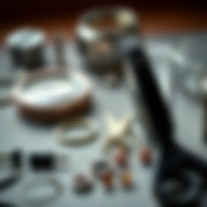 Essential Tips for Nose Ring Maintenance A neatly arranged display of nose ring maintenance tools and tips for care.