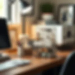 Stylish jewelry organizer on a desk