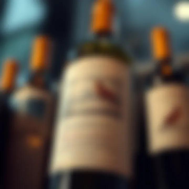 Close-Up of a Beautifully Designed Wine Label Close-up of a beautifully designed wine label