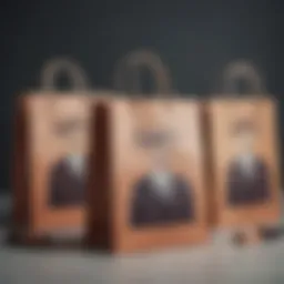 An elegant collection of personalized gift bags showcasing unique items for groomsmen.