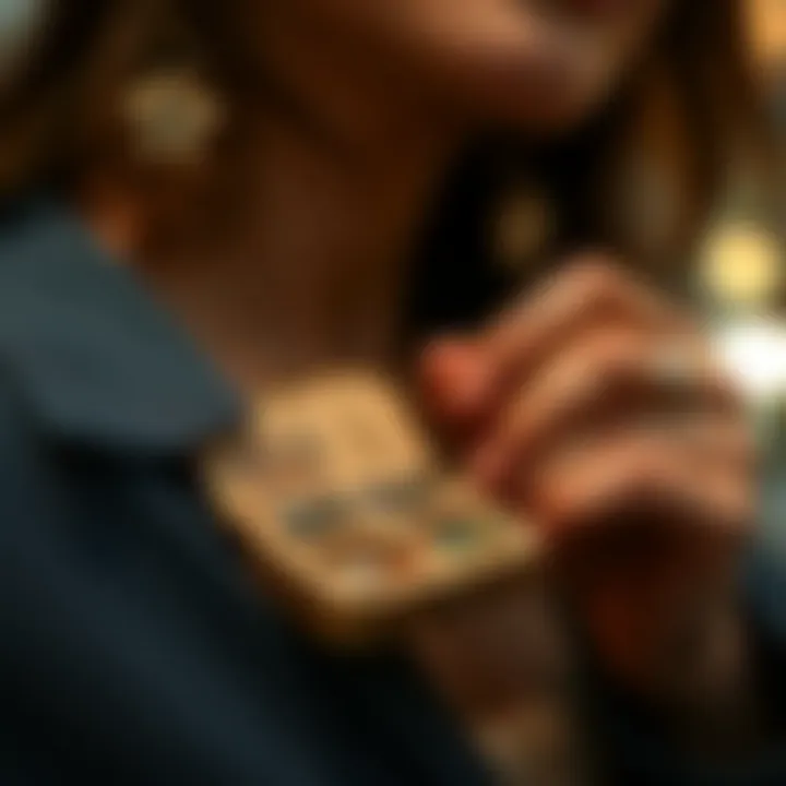 Close-up of maintaining and caring for earring holders