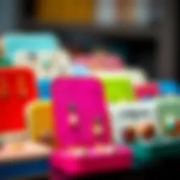 Colorful portable earring holder showcasing various designs