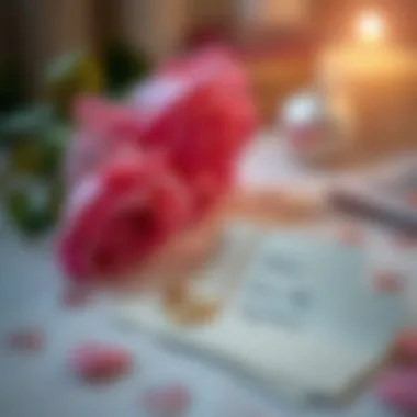A romantic setting with a promise necklace placed beside a handwritten love note