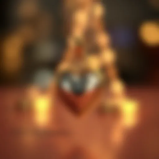 A close-up view of a stylish promise necklace featuring a heart pendant