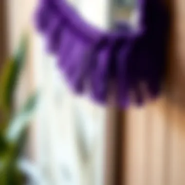 Textural Beauty in Home Decor Close-up of textured purple fringe trim on home decor