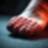 Detailed view of reusable metatarsal pads highlighting their texture and design