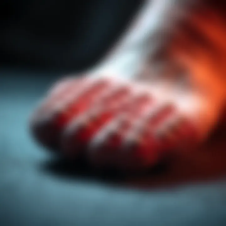 Detailed view of reusable metatarsal pads highlighting their texture and design