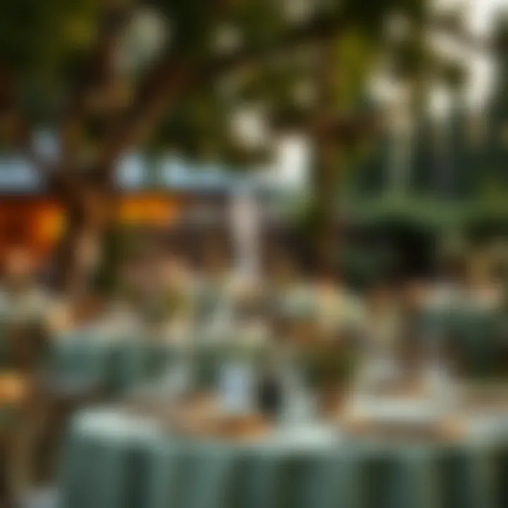 Serene Outdoor Event Styled with Sage Green Outdoor event stylized with sage green table covers and natural decor