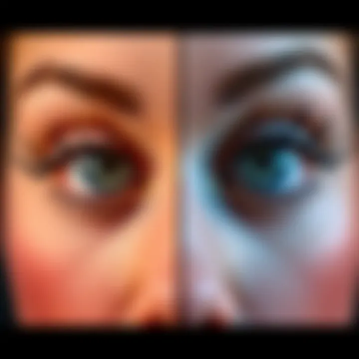 Transformative Effect of SheGlam Mascara Before and after application of SheGlam mascara on lashes