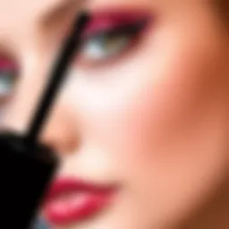 Close-up of SheGlam mascara wand with product details