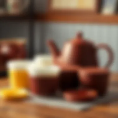 Practical Applications of Silicone Cup Covers An arrangement of silicone tea cup covers next to a teapot, demonstrating their practical use