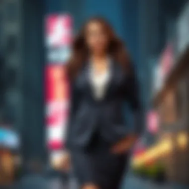 Chic office attire with a stylish blazer and pencil skirt