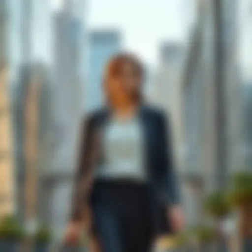 Sophisticated office ensemble featuring tailored blouse and trousers