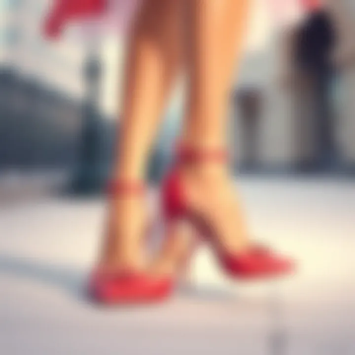 Elegant high heels in spring colors