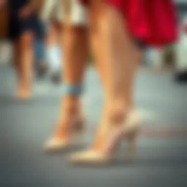 Versatile high heels paired with casual spring outfits